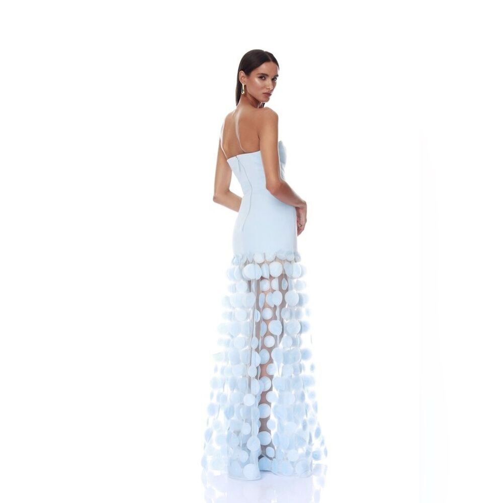 NEW BRONX AND BANCO Harper Strapless Powder Blue Gown with Appliqué, wedding - Picture 5 of 16